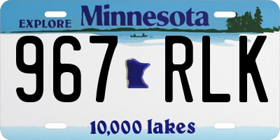 MN license plate 967RLK