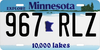 MN license plate 967RLZ
