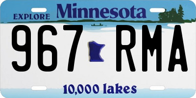 MN license plate 967RMA
