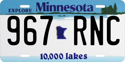 MN license plate 967RNC