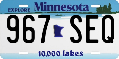 MN license plate 967SEQ