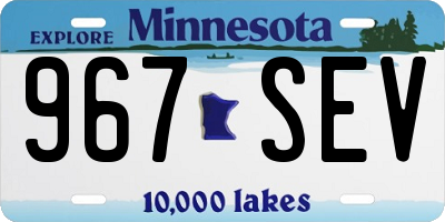 MN license plate 967SEV