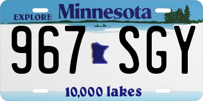 MN license plate 967SGY