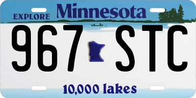 MN license plate 967STC