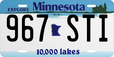 MN license plate 967STI