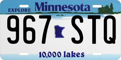 MN license plate 967STQ