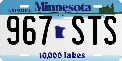 MN license plate 967STS