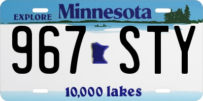 MN license plate 967STY