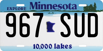MN license plate 967SUD