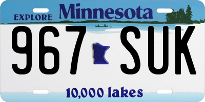 MN license plate 967SUK