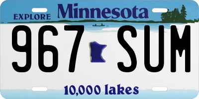 MN license plate 967SUM