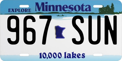 MN license plate 967SUN