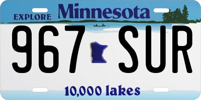 MN license plate 967SUR