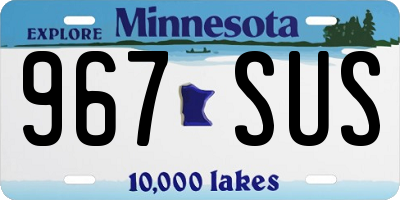 MN license plate 967SUS
