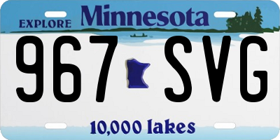 MN license plate 967SVG