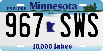 MN license plate 967SWS