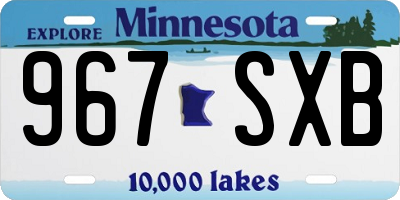 MN license plate 967SXB