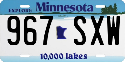 MN license plate 967SXW