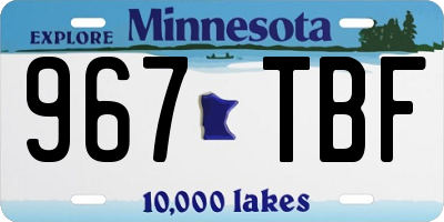MN license plate 967TBF