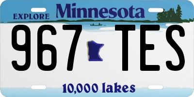 MN license plate 967TES