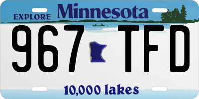 MN license plate 967TFD