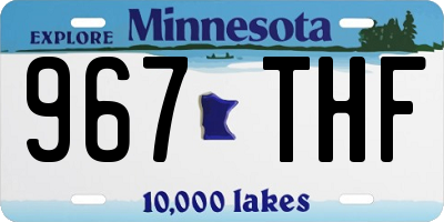 MN license plate 967THF