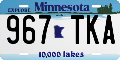 MN license plate 967TKA