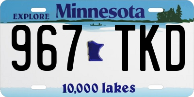 MN license plate 967TKD