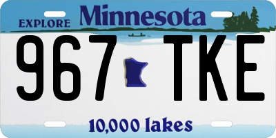 MN license plate 967TKE