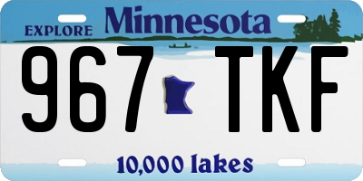 MN license plate 967TKF