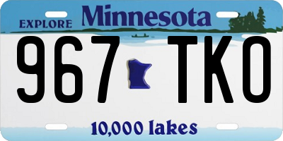 MN license plate 967TKO