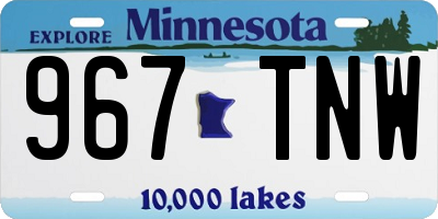 MN license plate 967TNW