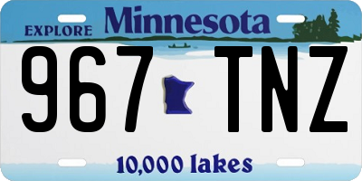 MN license plate 967TNZ