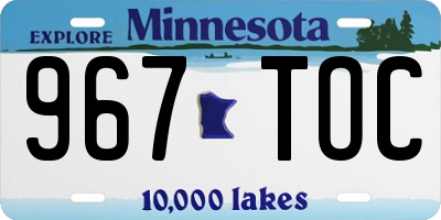 MN license plate 967TOC