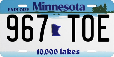 MN license plate 967TOE