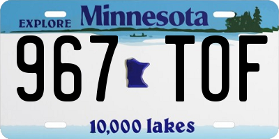 MN license plate 967TOF