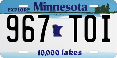 MN license plate 967TOI