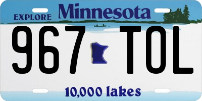 MN license plate 967TOL