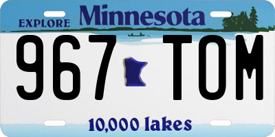 MN license plate 967TOM