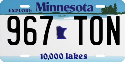 MN license plate 967TON