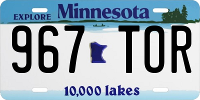 MN license plate 967TOR