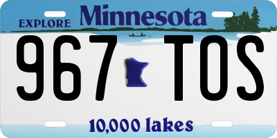 MN license plate 967TOS