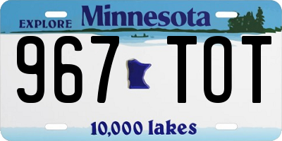 MN license plate 967TOT