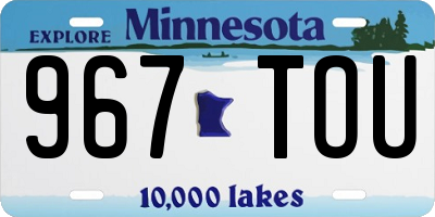 MN license plate 967TOU