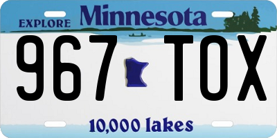 MN license plate 967TOX