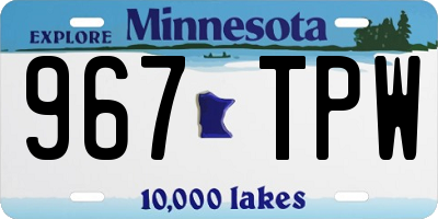 MN license plate 967TPW