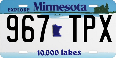 MN license plate 967TPX