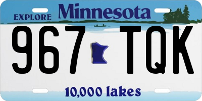 MN license plate 967TQK