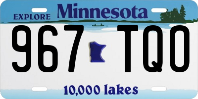 MN license plate 967TQO
