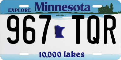 MN license plate 967TQR